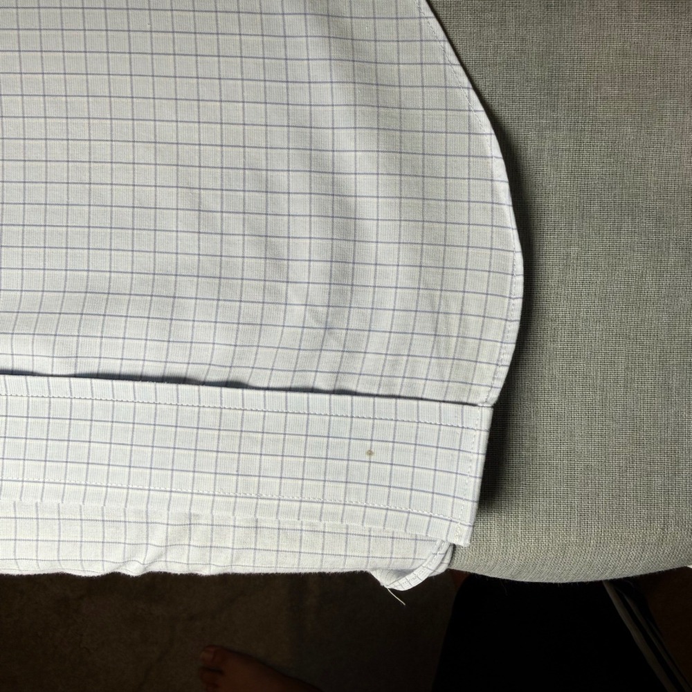 Brooks Brothers Non-Iron Dress Shirt 15.5 33 Traditional Fit Blue Windowpane - Picture 9 of 9